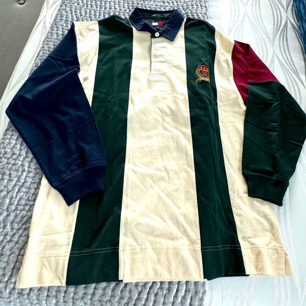 Tommy Hilfigger - Men’s Signature Rugby Long-Sleeved Shirt - Size XL - Picture 2 of 5